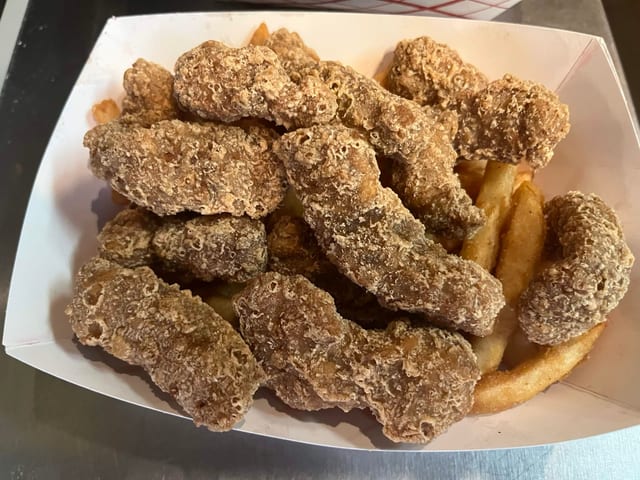 Half Small to Go Steak Fingers \Half French Fries Large Soda.