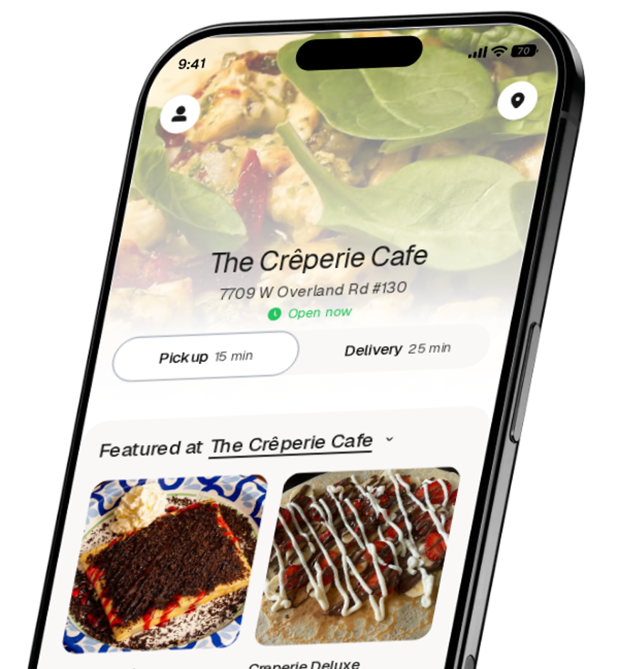 The Crêperie Cafe app preview